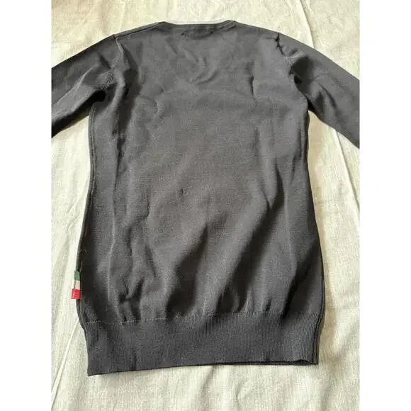 Alessandro Albanese Womens Size Small Black & Gray V Neck PullOver Sweater Horse - Picture 2 of 9